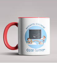Kişiye Özel Matematik Öğretmeni Tasarımlı Siyah Renk Kupa 13 (Kırmızı)