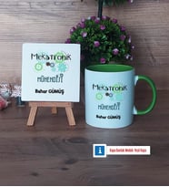 Mekatronik Mühendisi Dekoratif Taş, Kupa Bardak Kırmızı Hediye (Model 13)