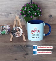 Drama Öğretmeni Kupa Bardak Beyaz ve Fotoğraflı Ahşap Anahtarlık Hediye Öğretmenler Günü Hediyesi (Model 3)