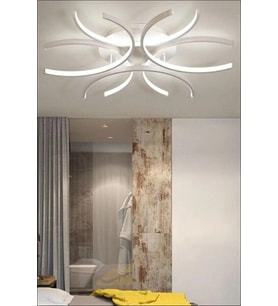 Levora Modern Tasarım - Salon - Mutfak - Yatak Odası Beyaz Işıklı Led Avize (Beyaz)