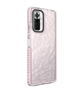 Xiaomi Redmi Note 10 Pro Kılıf Bumper Şeffaf Buzlu Kapak (Pembe)
