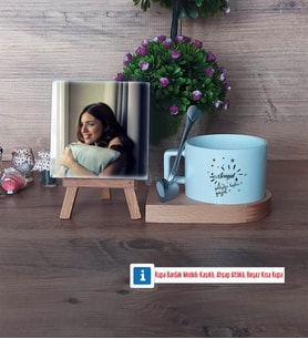Doğum Günü Hediyesi Fotoğraflı Dekoratif Taş, Kupa Bardak Beyaz Hediye (Model 8)