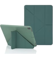 iPad 2 3 4 Kılıf Trifolding Arkası Silikon Smart A1395 A1396 A1397 A1416 A1430 A (Koyu Yeşil)