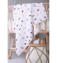 Müslin Örtü 85x90cm Uğur Böceği Desen Organik Hediyelik Emzirme Alt Açma Yenidoğan Puset Örtüsü (Pembe)