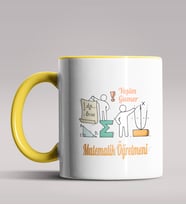 Kişiye Özel Matematik Öğretmeni Tasarımlı Siyah Renk Kupa 10 (Sarı)