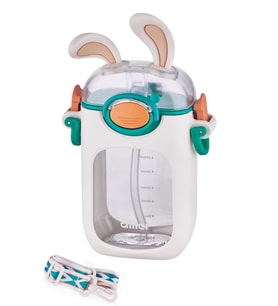 Vagonlife Diller Pipetli 400 ML Tritan Çocuk Su Matarası Boyun Askılı-Temizleme Fırçası Hediyeli-FFDILLER-2305400ML (Beyaz)