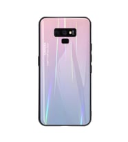 Galaxy Note 9 Kılıf Renkli Desenli Friz Cam Kılıf (Pembe)