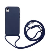 iPhone XR 6.1 Kılıf Kamera Çıkıntılı Airbag Askılı Tasarım Sert Silikon (Lacivert)