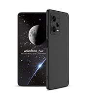 Xiaomi Redmi Note 12 Pro 5G Kılıf 3 Parça Slim Sert Silikon Kapak AYS (Siyah)