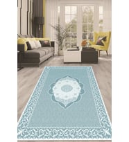 Dijital Kaymaz Taban Yıkanabilir Modern Renkli Salon Halısı Mutfak Halısı Yolluk ND-HT-1467 (Mavi)
