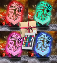 Yılbaşı Hediyesi Noel Baba İçerisinde Kişiye Özel Resimli 3d Led Gece Lambası (Karışık)