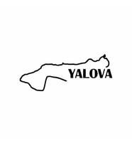 Yalova Harita Araba Sticker siyah 18x7 CM (Siyah)
