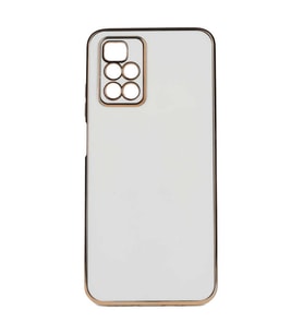 Xiaomi Redmi 10 Kılıf Kenarları Gold Kamera Korumalı Renkli Pastel Silikon Açık Yeşil BARK (Beyaz)
