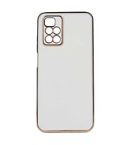 Xiaomi Redmi 10 Kılıf Kenarları Gold Kamera Korumalı Renkli Pastel Silikon Açık Yeşil BARK (Beyaz)