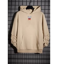 Unisex Mause Sırt Baskılı Sweatshirt (Bej)