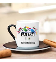 Emlakçı Gayrimenkül Türk Kahvesi Fincanı (Siyah)