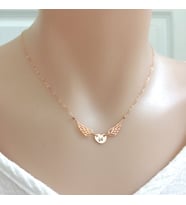 Melek Kanat Harfli  925 Ayar Gümüş Kolye (Rose)