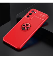 Oppo A55 5G Kılıf Zore Ravel Yüzüklü Silikon Kılıf (Kırmızı)