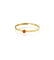 Kadir Jewellery 22 Ayar Altın Kaplama El İşçiliği Zirkon Taşlı Kadın Kelepçe Bilezik (Kırmızı)