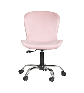 Krom Metal Ayaklı Ofis Çocuk Odası Çalışma Sandalyesi (AYARLANILABİLİR) AÇELYA (Pembe)