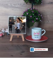 Beden Eğitimi Öğretmeni Fotoğraflı Dekoratif Taş, Ahşap Altlıklı Türk Kahvesi Fincanı Hediye (Model 8)