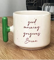 Kişiye Özel Good Morning Gorgeous Hediye T Kupa Bardak Sevgiliye Hediye (Yeşil)