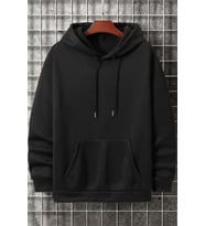 Unisex Pamuk Şardonlu Kapüşonlu Sweatshirt (Siyah)