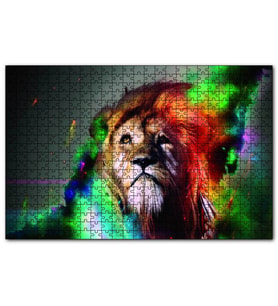 Cakapuzzle  Boyalı Aslan  Puzzle Yapboz MDF (Ahşap) (1000 Parça)