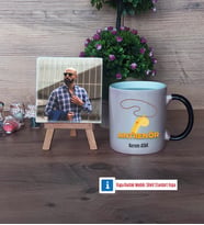 Antrenör Fotoğraflı Dekoratif Taş, Kupa Bardak Beyaz Hediye (Model 9)