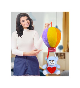 MAVİMSİ  RENGARENK UÇAN BALONLU AYICIK (%100) YERLİ (Mavi)