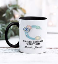 Meslek Dersleri Öğretmeni Tasarımlı Kişiye Özel Kupa Bardak (Siyah)