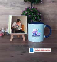 Developer Fotoğraflı Dekoratif Taş, Kupa Bardak Beyaz Hediye (Model 3)