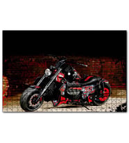 Cakapuzzle Boss Hoss Motosiklet Siyah Kırmızı Görsel  Puzzle Yapboz MDF (Ahşap) (500 Parça)