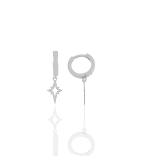 Söğütlü Silver Gümüş kuzey yıldızı küpe (Gümüş)