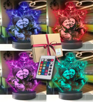 Sevgiliye Yılbaşı Hediyesi Kişiye Özel Kar Tanesi 3d Led Gece Lambası (Karışık)