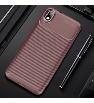 Xiaomi Redmi 7A Kılıf Karbon Silikon Case (KAHVE)