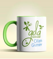 Kişiye Özel Gıda Mühendisi 2 Tasarımlı Turuncu Kupa Bardak (Yeşil)