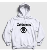 Presmono Unisex Beyaz Logo Tokio Hotel Kapüşonlu Sweatshirt 443440tt (Beyaz)