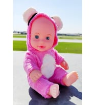 Mavi Pembe Ve Beyaz Renk Koala Kostümlü Ingilizce Konuşan Et Bebek (Pembe)