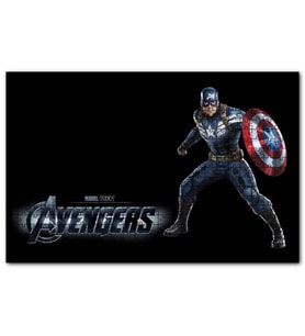 Cakapuzzle Yenilmezler Kaptan Amerika Karanlık Arkaplan  Puzzle Yapboz MDF (Ahşap) (500 Parça)