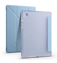 Samsung Galaxy Tab A8 10.5 SM-X200 (2021) Kılıf Tri Folding Kalem Bölmeli Standlı Yumuşak Silikon Kılıf (Mavi)
