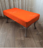 Ayak Ucu Kapı Önü Antre Düz Bench Puf Orta Sehpa Gümüş Ayak 100 cm (Turuncu)