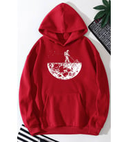 Unisex Uzay Temalı Sweatshirt (A.Kırmızı)