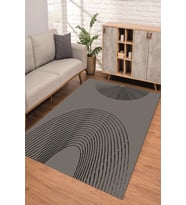 Dijital Kaymaz Taban Yıkanabilir Renkli Salon Halısı Mutfak Halısı Yolluk ND-SD-903 (Gri)