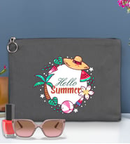 BK Gİft Yaz Temalı-4 Astarlı Portföy Çanta 30x21cm(12 Renk Seçeneği), Baskılı El Çantası, Organizer Çanta (Antrasit)