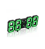3D LED Dijital Alarm Termometre Takvim Özellikli Masa Duvar Saati (Yeşil)