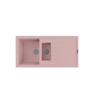 POLEX Cristalüx Granit Eviye P-01 1,5 Gözlü Tezgah Altı Ve Tezgah Üstü Mutfak Evyesi 99x49,5cm (Pembe)