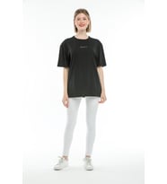 Süperlife Kadın Bisiklet Yaka Standart &Regular Fit  Brookyln Baskılı Tişort SPR21YK27 (Siyah)