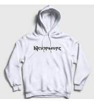 Presmono Unisex Beyaz Logo Nevermore Kapüşonlu Sweatshirt 167910tt (Beyaz)