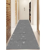 Dijital Baskılı Kaymaz Taban Yıkanabilir Modern Yolluk Ve Koridor Halısı NDU-SD-390 (Gri)